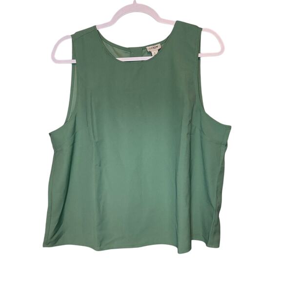 NWT J.Crew Factory Sleeveless Mint Green Blouse L Button Back Shell - Picture 5 of 6